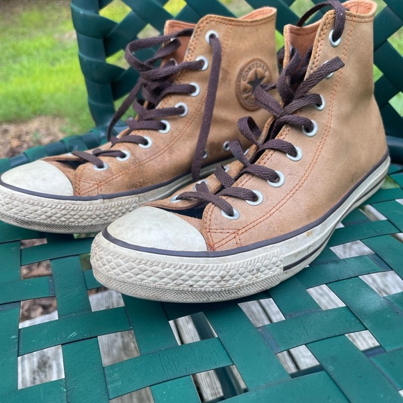 Converse Chuck Taylor All Star 'Auburn' Leather High Top Sneakers - Men's 9 - Picture 2 of 15